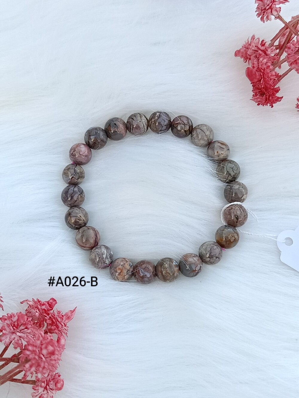 Purple explosion Alashan Agate Bracelet- #A026 B&C